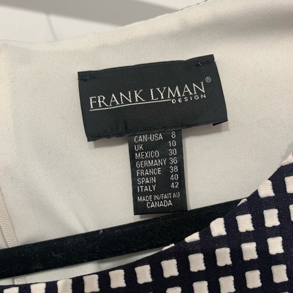 FRANK LYMAN DESIGN dress size 8 black and white checkered - Picture 2 of 7